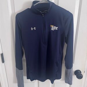 Miller Lite Under Armour Blue HeatGear Pullover - women’s small